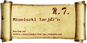 Misolszki Tarján névjegykártya